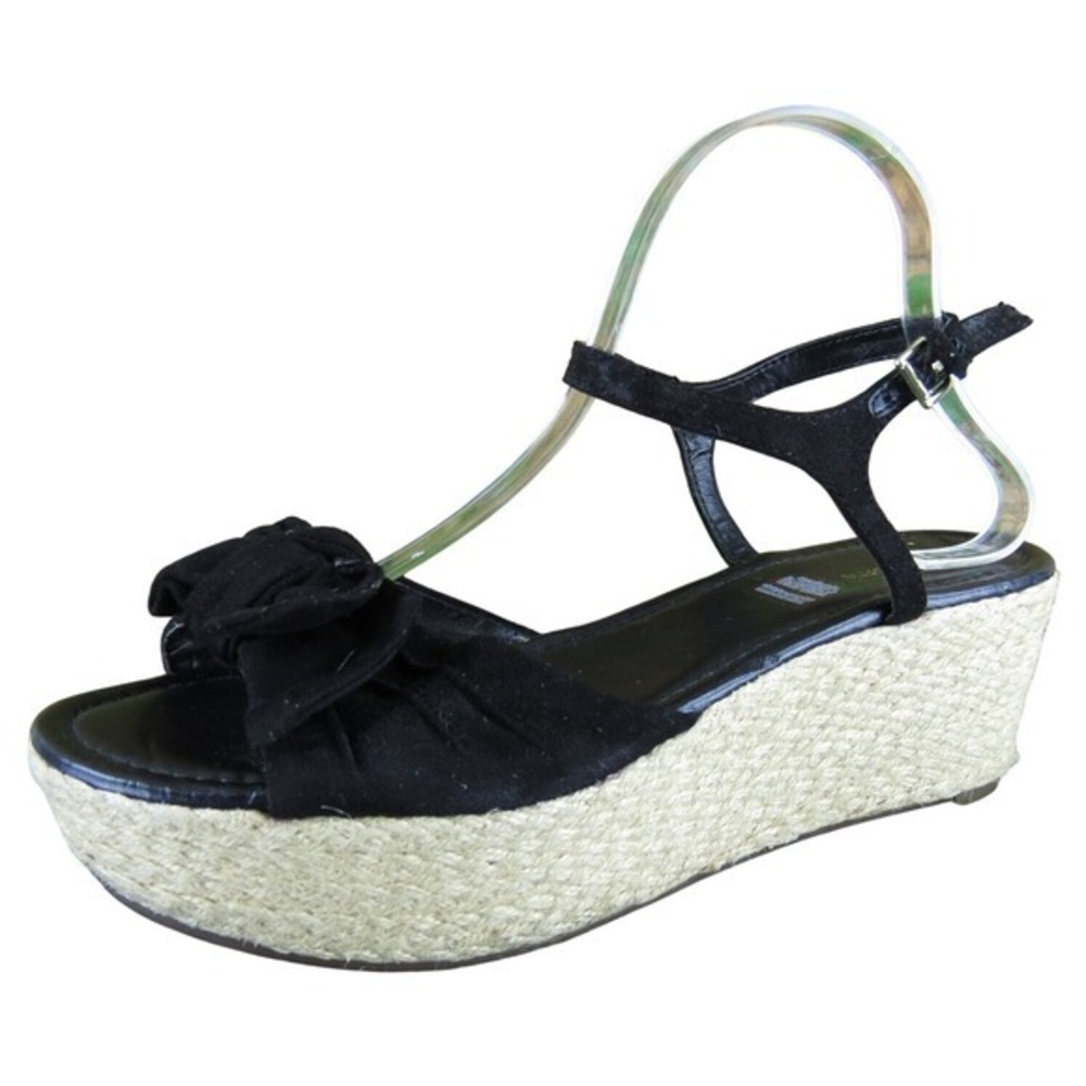 Liz Claiborne Women Brooklyn Espadrille Ankle Strap Black Synthetic Sz 11 Medium